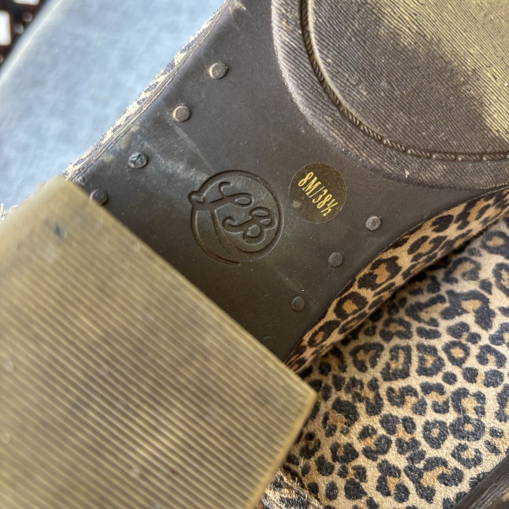 Lucky Brand BALEY 2 Women Size 8M Leopard Leather Boots Ankle Bootie - Picture 8 of 12